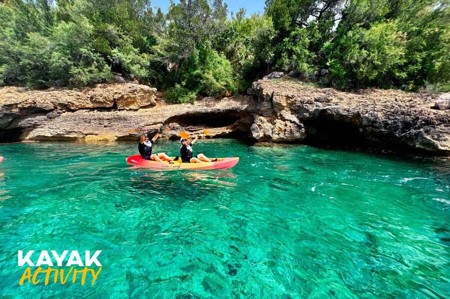 Alcudia: Kayak Tour with Snorkel & Sea Cave Swim - Paddling out: sea caves, rock formations, and built-in photo moments