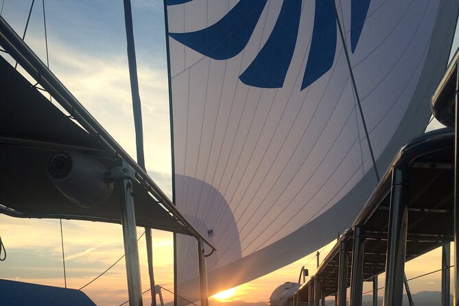Catamaran sailing at sunset with tapas Palma de Mallorca - Sailing out of Palma with cava and that first look at the water