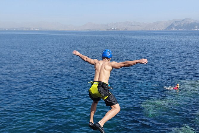 Coasteering Cliff jumping - Stop 2: Port d’Alcudia—snorkeling and sea-entry payoff