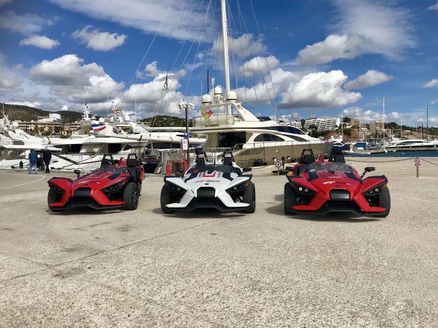 From Andratx: Formula Sunset Driving Tour - Palma Pass-By: Nautical Club and Cathedral Views Without the Hassle