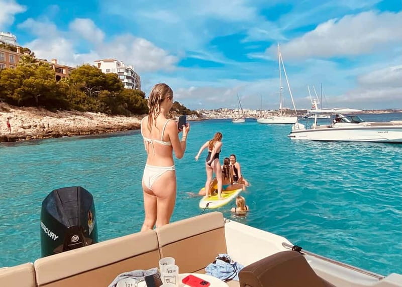 Palma de Mallorca: Private Boat Tour with Snorkel and Paddle - Cala Vinyes: paddleboarding-friendly time for mixed groups