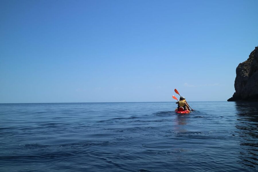 Pollença: Kayak and Coasteering Cliff Jumping - Getting to the sea-only adventure zone: trade the kayak for coastline
