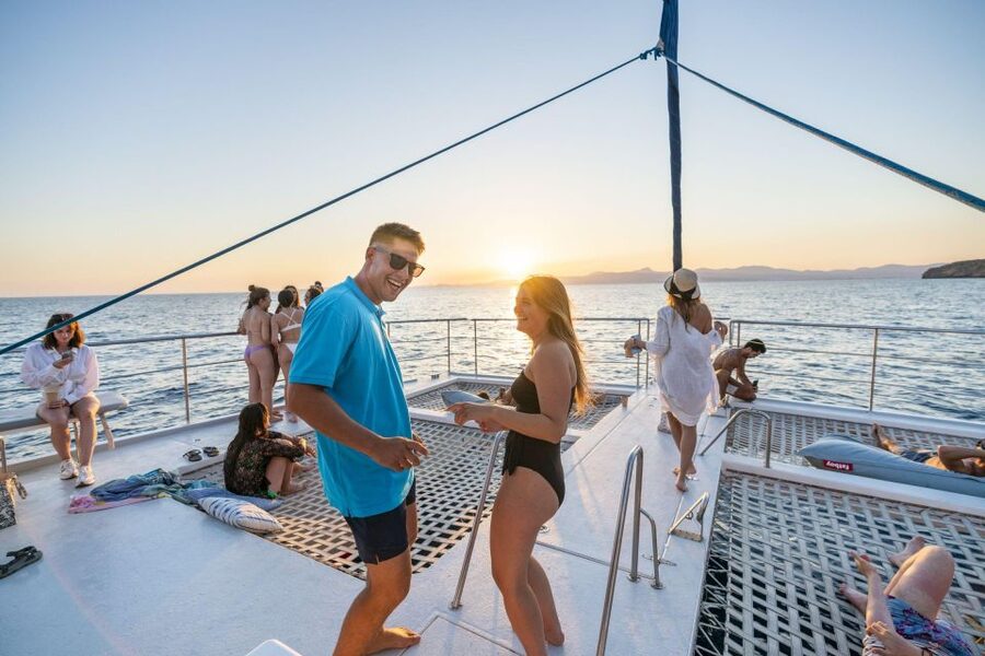 S'Arenal: Sunset Catamaran Cruise with BBQ - Meeting Point and Getting There: Playa del Arenal Setup